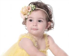 img 1 attached to Очаровательное многослойное платье-пачка OBEEII с цветочной повязкой на голову для особых случаев для маленьких девочек