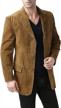 men's three-button leather blazer suede sport coat jacket (regular, big & tall, and short) by bgsd logo