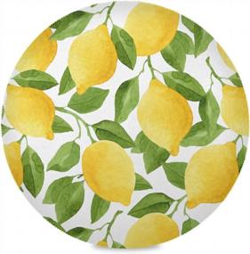 img 4 attached to Set Of 4 Washable Non-Slip Lemon Round Placemats For Dining Table Home Kitchen Decor Easy To Clean