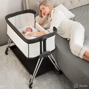 img 3 attached to 👶 Fodoss Baby Bassinet Bedside Sleeper: Portable, Adjustable, and Convenient Storage Tray Included!