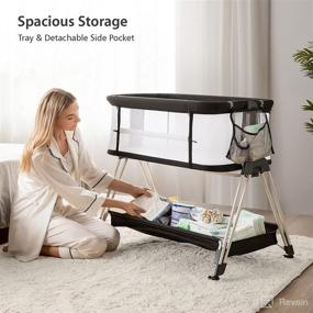 img 1 attached to 👶 Fodoss Baby Bassinet Bedside Sleeper: Portable, Adjustable, and Convenient Storage Tray Included!