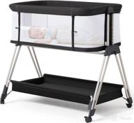 👶 fodoss baby bassinet bedside sleeper: portable, adjustable, and convenient storage tray included! logo