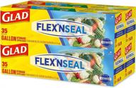 glad flexâ€™n seal food storage plastic bags, gallon, 35 count, pack of 4 логотип