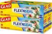 glad flexâ€™n seal food storage plastic bags, gallon, 35 count, pack of 4 logo