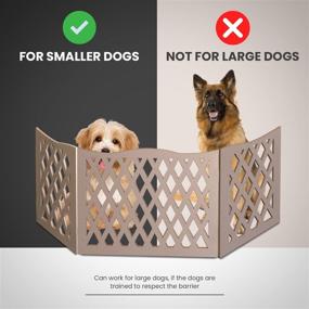 img 2 attached to 🐶 Bundaloo Freestanding Dog Gate Expandable Decorative Wooden Fence for Small to Medium Pet Dogs - Ideal Barrier for Stairs, Doorways, Hallways (Diamond)