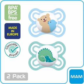 img 2 attached to MAM Perfect Baby Pacifier: запатентованная соска, разработанная стоматологами и ортодонтами, 0-6 месяцев (2 шт. в упаковке), мальчик