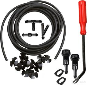 img 3 attached to 🚗 Chrysler Dodge Jeep Ram Windshield Washer Nozzles Kit - Improved Windshield Sprayer Nozzle, Extended 157-Inch Windshield Fluid Hose, 12 Connectors, and 10 Hood Insulation Retainers