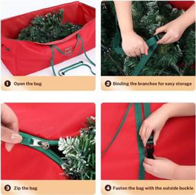 img 1 attached to Christmas Tree Storage Bag Fits Up To 7.5 Ft MaidMAX Christmas Tree Storage Box 48 X 24 X 24" Heavy-Duty 600D Oxford Pvc Material Tree Storage Container With 2 Buckle Straps