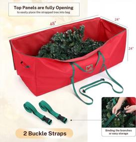 img 3 attached to Christmas Tree Storage Bag Fits Up To 7.5 Ft MaidMAX Christmas Tree Storage Box 48 X 24 X 24" Heavy-Duty 600D Oxford Pvc Material Tree Storage Container With 2 Buckle Straps