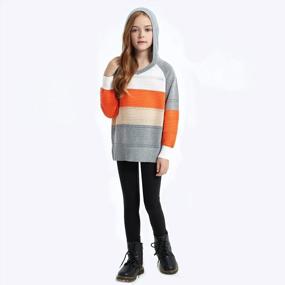 img 1 attached to Girls' Pullover Sweater Ruffle Long Sleeve Soft Knit Tops Warm 6-13Y Perfashion