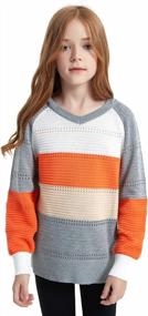 img 2 attached to Пуловеры для девочек, свитера, рюши, длинные рукава, мягкие трикотажные топы, теплые, от 6 до 13 лет, Perfashion