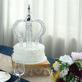 img 3 attached to Add Regal Charm To Any Occasion With Efavormart'S Silver Crystal Crown Cake Topper With Acrylic Beads