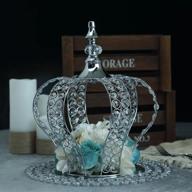 add regal charm to any occasion with efavormart's silver crystal crown cake topper with acrylic beads logo