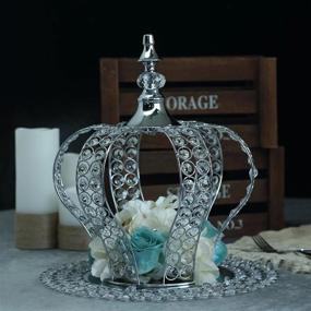img 4 attached to Add Regal Charm To Any Occasion With Efavormart'S Silver Crystal Crown Cake Topper With Acrylic Beads