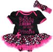 petitebella daddy my hero black bodysuit hot pink hearts tutu baby dress nb-18m logo