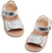 sparkle up her summer: stylish glitter flower open-toe sandals for little girls logo