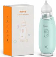 electric nasal aspirator for baby, auto-clean mechanism baby nose sucker, besrey 3 levels adjustable booger sucker for toddlers, nose cleaner with music and lights, collection cup, 2 silicone tips logo