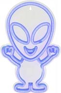 blue led neon-style alien wall sign, 16.75 inches - perfect for home decor and themed parties logo