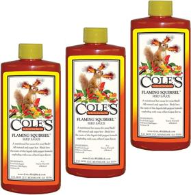 img 2 attached to 3-Pack Cole's Flaming Squirrel Seed Sauce 8 fl oz - Liquid Squirrel Deterrent FS083
