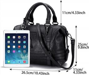img 1 attached to JOSEKO Leather Tote Bag, Women Retro Oil Wax Faux Leather Shoulder Bag Crossbody Bag For Ladies Black 28Cm(L) X 13Cm(W) X 20Cm(H)