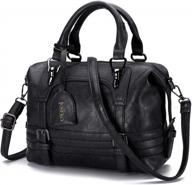 joseko leather tote bag, women retro oil wax faux leather shoulder bag crossbody bag for ladies black 28cm(l) x 13cm(w) x 20cm(h) logo