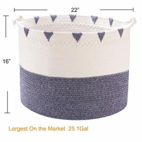 img 2 attached to Organize Your Home With TerriTrophy'S XXXXLarge Cotton Rope Blanket Basket - Perfect For Laundry, Toys, Towels, And More!