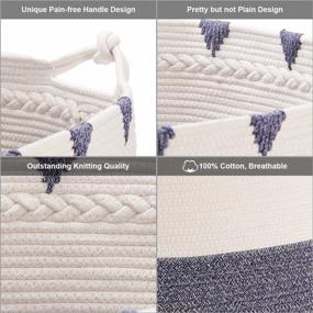 img 1 attached to Organize Your Home With TerriTrophy'S XXXXLarge Cotton Rope Blanket Basket - Perfect For Laundry, Toys, Towels, And More!