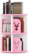 multifunctional bookshelf circular storage rack for children - fsigom 360° rotating creative shelf organizer in pink (set of 2) logo