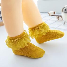 img 3 attached to Newborn Baby Girl Lace Ruffle Frilly Ankle Socks For Infants And Toddlers