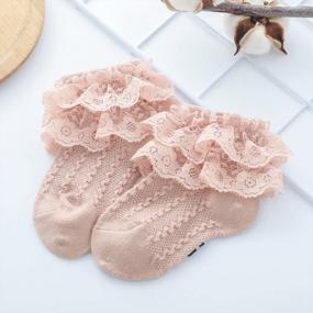 img 2 attached to Newborn Baby Girl Lace Ruffle Frilly Ankle Socks For Infants And Toddlers