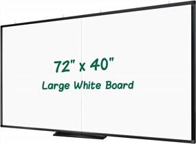 img 4 attached to Versatile Large Magnetic Whiteboard For Office And Home, 72 X 40 Inch With Foldable Wall Mount, 1 Eraser, 3 Markers, And 6 Magnets - Aluminum Frame Marker Board In Black