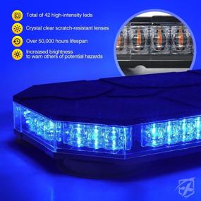 img 2 attached to Xprite Blue LED Rooftop Strobe Beacon Lights Bar: The Ultimate Magnetic Mount Emergency Traffic Security Warning Caution Flashing Police Light for Law Enforcement, Volunteer Firefighter POV Vehicles, Trucks