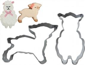 img 4 attached to 2 Pcs Alpaca Sheep Cookie Cutter Set - Stainless Steel Fondant Mold For Pastries