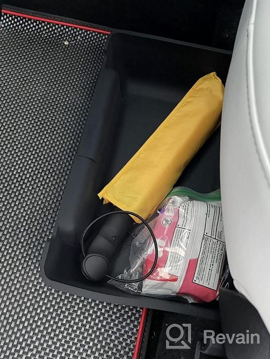 img 1 attached to Streamline Your Model 3&S With Topfit'S Rear Center Console Organizer Tray And Seat Storage Box review by David Olson