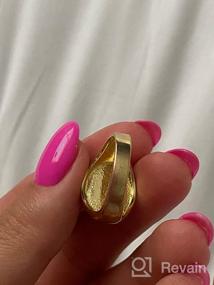 img 7 attached to Набор из 4-х золотых массивных кольцевых колец для женщин, 18К настоящее золотое печатное полированное кольцо для стеклянной стопки - размеры 5-10