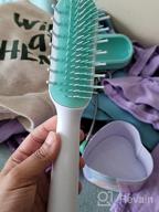img 1 attached to FridaBaby Kids Detangling Brush For Thick And Curly Hair - Tangle-Free Comb Teeth And Bristle Design, No Breakage Or Tears, White/Blue review by Vinay Kolluri
