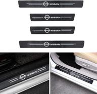 alway car threshold pedal sticker for nissan carbon fiber sticker decorative door entry guard door threshold scratch pad film car accessories car-styling(4pcs) logo