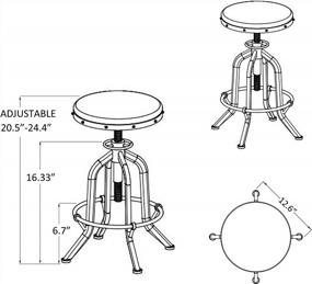 img 3 attached to Rustic Industrial Style Counter Height Stools: LOKKHAN Adjustable Bar Stools With Swivel Seat And Welded Construction, Set Of 2