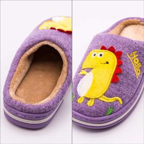 img 1 attached to Animal Slippers Toddlers Dinosaur Indoor Boys' Shoes ~ Slippers