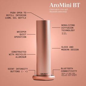 img 3 attached to AroMini BT Bluetooth Essential Oil Diffuser For Aromatherapy Oils, Nebulizing Cold-Air Fragrance Scent Machine For Spa, Home & Office - Rose Gold