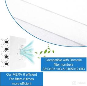 img 1 attached to 🔍 Набор из 6 заменяемых фильтров для кондиционера RV Dometic Duo Therm с рейтингом MERV 6, модель 3313107.103 / 3105012.003 - белый.