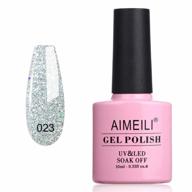 aimeili soak off u v led glitter gel nail polish - silver glitter explosion (023) 10ml logo