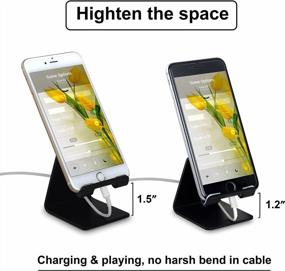img 2 attached to Universal Solid Aluminum Desktop Charging Stand For Cell Phones And Tablets - Honsky Black Version