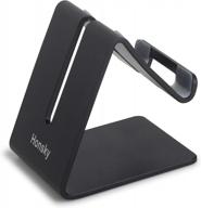 universal solid aluminum desktop charging stand for cell phones and tablets - honsky black version logo