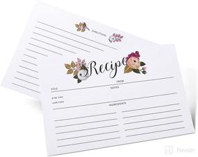 img 1 attached to 🌺 Polite Society Black Floral Recipe Box - Includes 24 Size 4x6 Recipe Cards and 12 Dividers - Ideal Housewarming or Mother's Day Gift