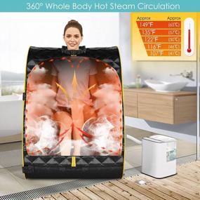 img 1 attached to Aceshin Portable Steam Sauna Spa: Therapeutic Relaxation And Detoxification With Remote Control And 9-Gear Temperature