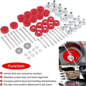 img 3 attached to 🔴 Yoursme KF04060BK Body Mount Bushing Kit: Ford 2008-2016 F250 F350 Super Duty 2WD 4WD - Steel Sleeves, Hardware, Polyurethane Body Cab Mounts (Red)