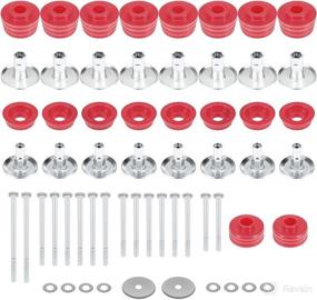 img 1 attached to 🔴 Yoursme KF04060BK Body Mount Bushing Kit: Ford 2008-2016 F250 F350 Super Duty 2WD 4WD - Steel Sleeves, Hardware, Polyurethane Body Cab Mounts (Red)