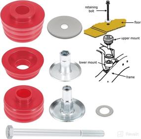 img 2 attached to 🔴 Yoursme KF04060BK Body Mount Bushing Kit: Ford 2008-2016 F250 F350 Super Duty 2WD 4WD - Steel Sleeves, Hardware, Polyurethane Body Cab Mounts (Red)