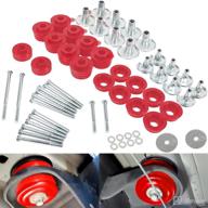 🔴 yoursme kf04060bk body mount bushing kit: ford 2008-2016 f250 f350 super duty 2wd 4wd - steel sleeves, hardware, polyurethane body cab mounts (red) logo